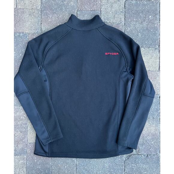 Spyder black men's performance quarterzip pullover jacket size XL - Picture 3 of 3